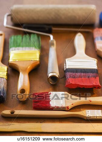 Stock Photo - Collection of painting utensils. Fotosearch