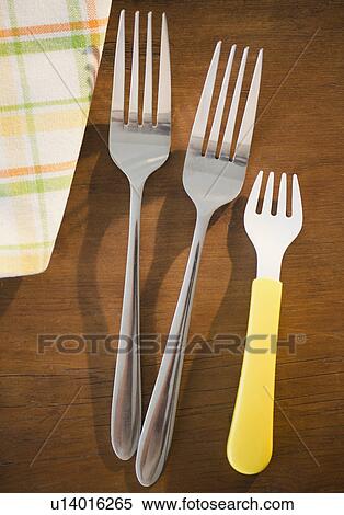 Forks on table View Large Photo Image Stock Photography - Forks on table. Fotosearch