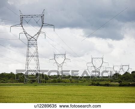 France, Rocroi, Rural landscape with power line View Large Photo Image Stock Photography - France, Rocroi, Rural landscape with power line. Fotosearch