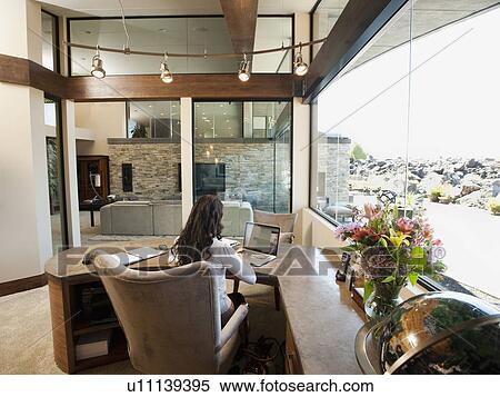 Stock Photography - Home office interior. Fotosearch
