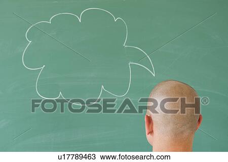 Man in front of blackboard with drawing depicting speech bubble View Large Photo Image Stock Image - Man in front of blackboard with drawing depicting speech bubble. Fotosearch
