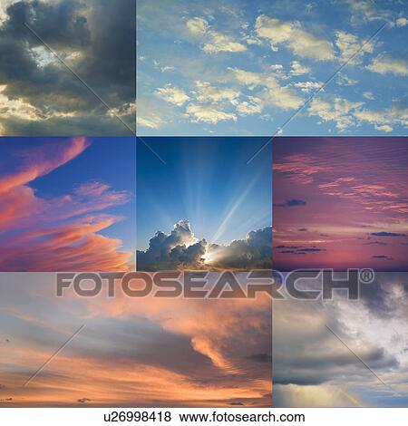 Stock Photo - Multiple image showing moody sky. Fotosearch