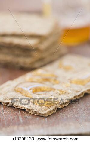 Stock Image - Pano bread and honey. Fotosearch