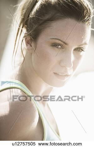 Stock Photography - Portrait of athletic woman. Fotosearch