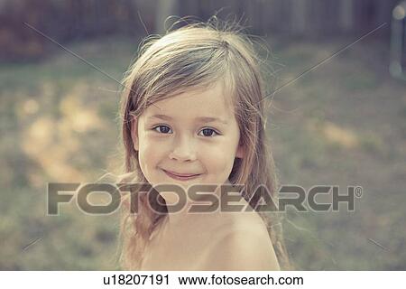 Portrait of smiling girl (6-7) View Large Photo Image Stock Image - Portrait of smiling girl (6-7). Fotosearch