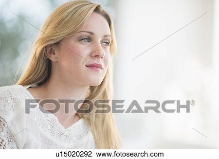 Portrait of woman at home View Large Photo Image Stock Image - Portrait of woman at home. Fotosearch