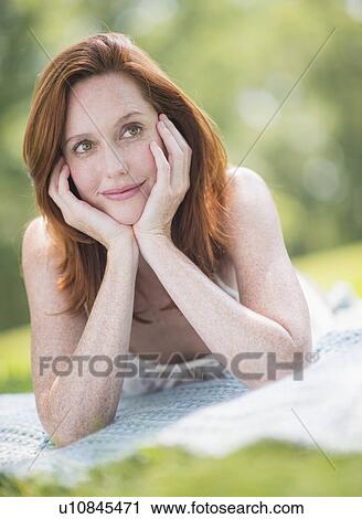 Stock Image - Portrait of woman. Fotosearch