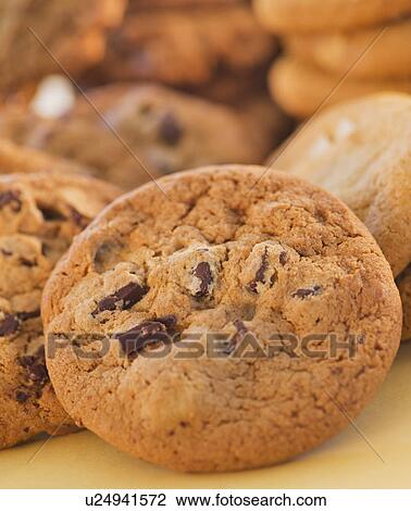 Studio shot of chocolate chip cookie View Large Photo Image Stock Image - Studio shot of chocolate chip cookie. Fotosearch