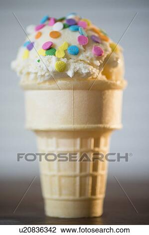 Studio Shot of ice cream cone View Large Photo Image Stock Image - Studio Shot of ice cream cone. Fotosearch