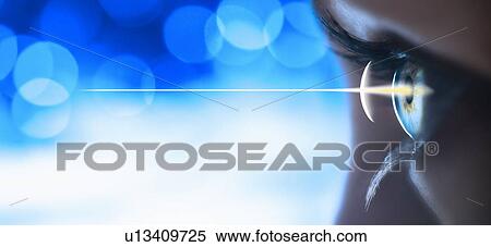 Studio shot of light beam coming from eye View Large Photo Image Stock Photography - Studio shot of light beam coming from eye. Fotosearch