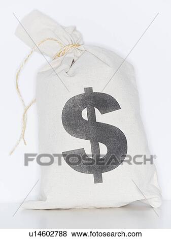 Studio shot of money bag View Large Photo Image Stock Photo - Studio shot of money bag. Fotosearch