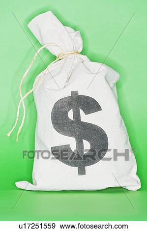 Studio shot of money bag View Large Photo Image Stock Photo - Studio shot of money bag. Fotosearch