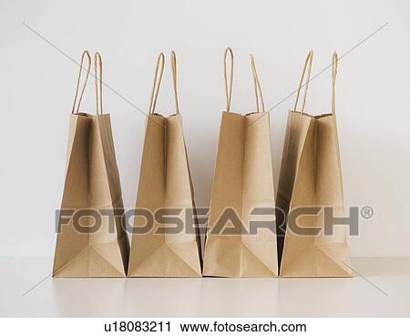 Stock Image - Studio shot of shopping bags. Fotosearch