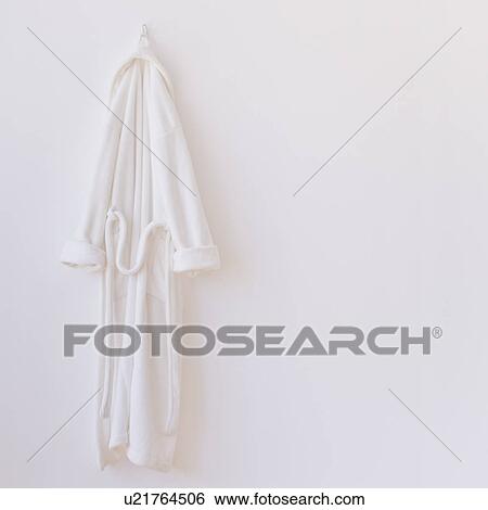 Stock Photograph - Studio shot of white bathrobe. Fotosearch