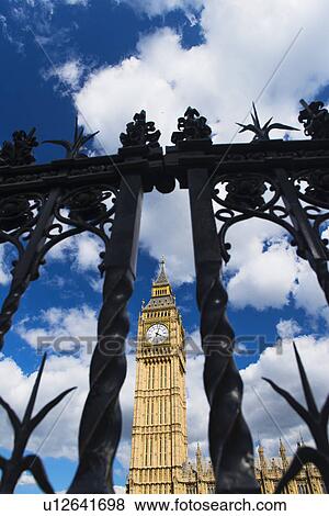 UK, London, Big Ben behind fence View Large Photo Image Stock Photo - UK, London, Big Ben behind fence. Fotosearch