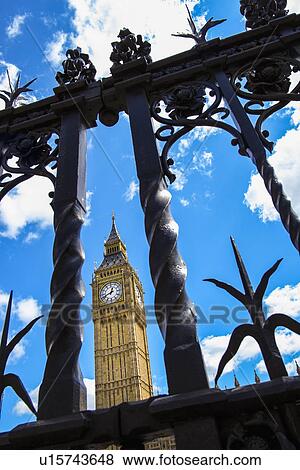 UK, London, Big Ben behind fence View Large Photo Image Stock Photo - UK, London, Big Ben behind fence. Fotosearch