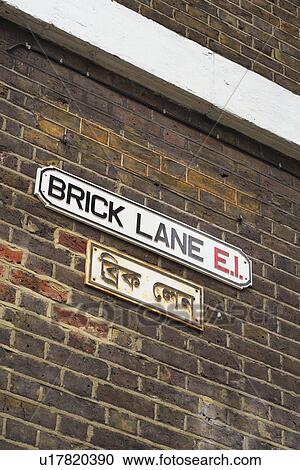 UK, London, Brick Lane sign View Large Photo Image Stock Image - UK, London, Brick Lane sign. Fotosearch