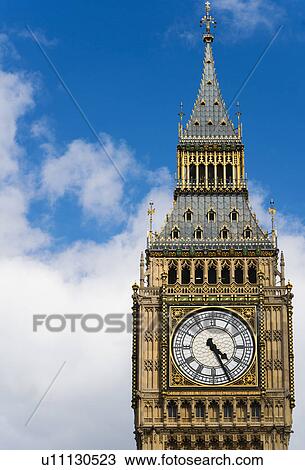 Stock Image - UK, London, Detail of Big Ben. Fotosearch