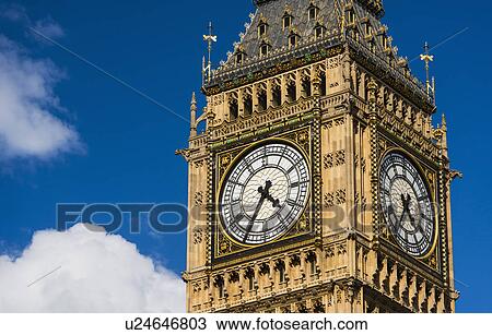 Stock Image - UK, London, Detail of Big Ben. Fotosearch