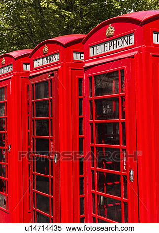 UK, London, Red telephone booths View Large Photo Image Stock Photography - UK, London, Red telephone booths. Fotosearch