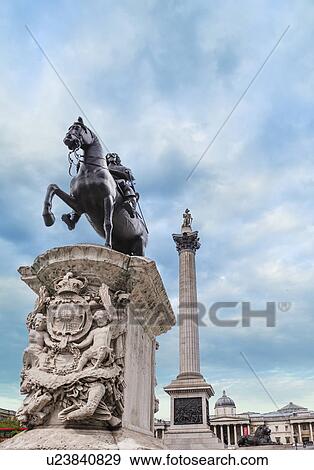 UK, London, Trafalgar Square View Large Photo Image Stock Photo - UK, London, Trafalgar Square. Fotosearch