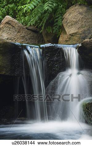 Picture - USA, New York City, Central Park, Scenic waterfall. Fotosearch