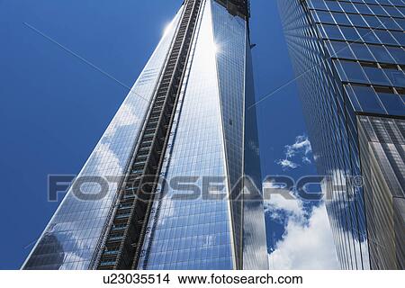 USA, New York City, Low angle view of World Trade Tower View Large Photo Image Picture - USA, New York City, Low angle view of World Trade Tower. Fotosearch
