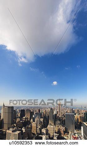 USA, New York City, Manhattan skyline with Empire State Building in Centre View Large Photo Image Stock Image - USA, New York City, Manhattan skyline with Empire State Building in Centre. Fotosearch