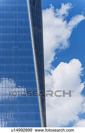 USA, New York City, Sky reflecting in World Trade Tower windows View Large Photo Image Stock Photo - USA, New York City, Sky reflecting in World Trade Tower windows. Fotosearch