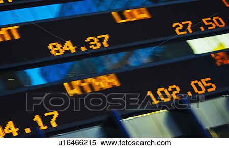 Stock Photography - USA, New York, New York City, Close-up of trading board. Fotosearch