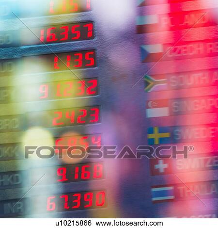 Stock Photograph - USA, New York State, New York City, Digital trading board. Fotosearch
