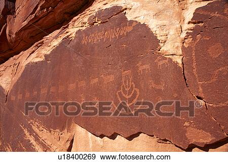 USA, Utah, Native American art on stone wall View Large Photo Image Stock Photo - USA, Utah, Native American art on stone wall. Fotosearch