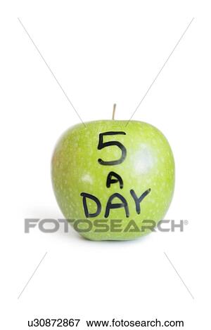 Close-up of sayings text on a granny smith apple over white background View Large Photo Image Stock Photo - Close-up of sayings text on a granny smith apple over white background. Fotosearch