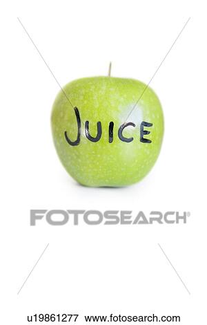 Close-up of text on a granny smith apple over white background View Large Photo Image Stock Photo - Close-up of text on a granny smith apple over white background. Fotosearch
