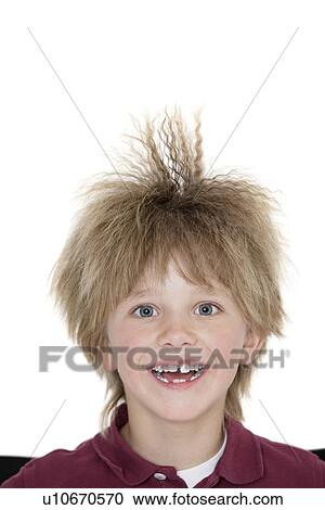 Close-up portrait of a cheerful school boy with spiked hair over colored background View Large Photo Image Stock Image - Close-up portrait of a cheerful school boy with spiked hair over colored background. Fotosearch