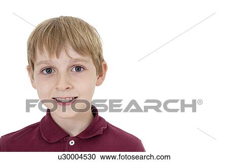 Close-up portrait of a happy pre-teen boy over white background View Large Photo Image Stock Image - Close-up portrait of a happy pre-teen boy over white background. Fotosearch