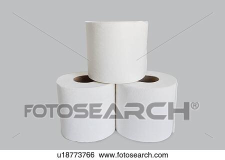 Close-up view of toilet paper stack on white background View Large Photo Image Stock Photograph - Close-up view of toilet paper stack on white background. Fotosearch
