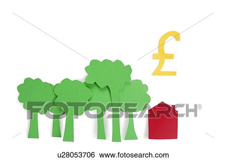Conceptual shot of trees, residential house with a pound sign over white background View Large Photo Image Stock Photograph - Conceptual shot of trees, residential house with a pound sign over white background. Fotosearch