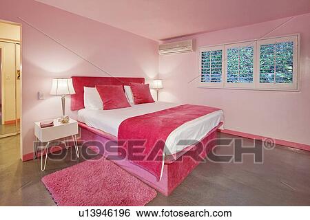 Interior design of pink bedroom View Large Photo Image Stock Photograph - Interior design of pink bedroom. Fotosearch