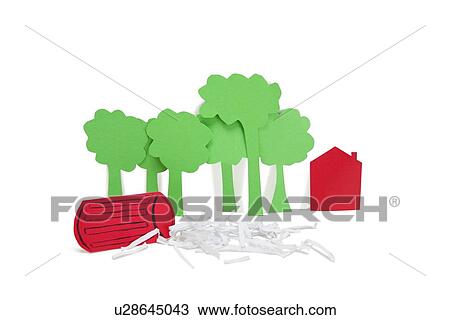 Paper cut outs representing concept of environmental damage over white background View Large Photo Image Stock Image - Paper cut outs representing concept of environmental damage over white background. Fotosearch