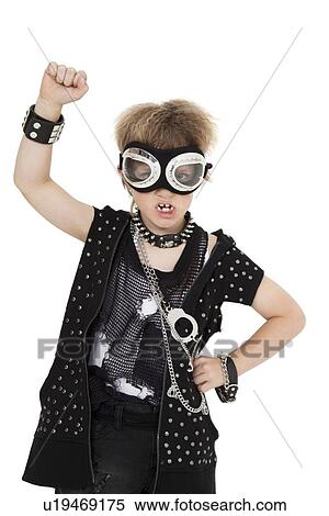 Portrait of enthusiastic punk boy wearing pilot goggles over white background View Large Photo Image Stock Photography - Portrait of enthusiastic punk boy wearing pilot goggles over white background. Fotosearch