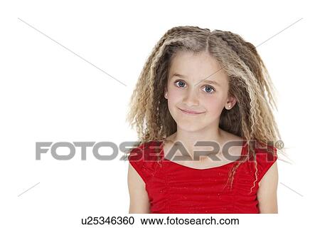 Portrait of happy school girl over white background View Large Photo Image Stock Image - Portrait of happy school girl over white background. Fotosearch
