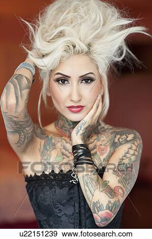 Portrait of sexy young woman with hand in hair View Large Photo Image Stock Photo - Portrait of sexy young woman with hand in hair. Fotosearch