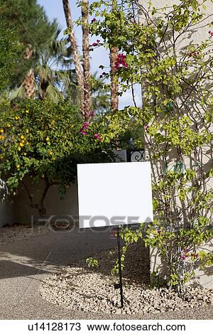 Real estate sign board outside house View Large Photo Image Stock Image - Real estate sign board outside house. Fotosearch