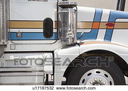 Stock Image - Close-up of logging truck. Fotosearch