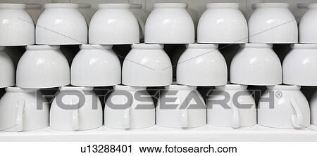 Stack of clean white coffee cups View Large Photo Image Stock Image - Stack of clean white coffee cups. Fotosearch