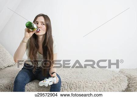drinking and playing video games
