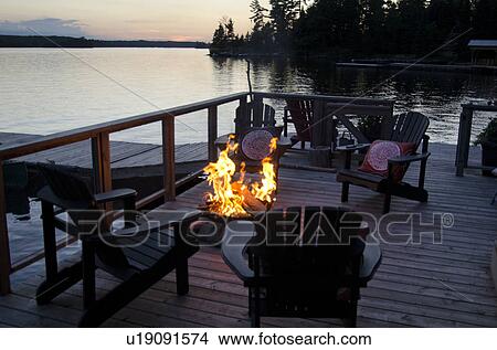 Picture - Campfire, Lake of the Woods, Ontario, Canada. Fotosearch
