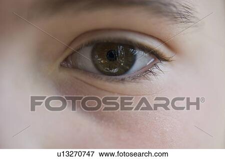 Close-up of a girl's eye View Large Photo Image Stock Photo - Close-up of a girl's eye. Fotosearch