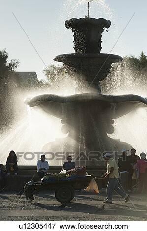 Stock Photo - Fountain in the Parque Central, Zona 1, Guatemala City, Guatemala. Fotosearch